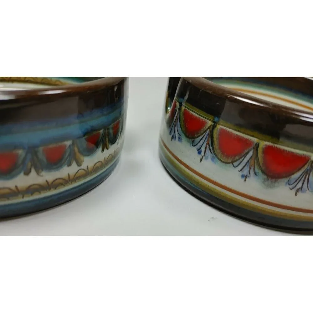 Gebrüder Haas Brothers Potters at Liechtenstein Ashtray Set Flower Heart Pottery